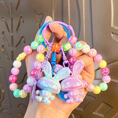 Beaded Rabbit Bracelet Keychain Pendant - Creative Couple Gift for Women