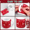 10 Pièces Manchon pour Tasse de Noël Manchon pour Tasse à Café en Tricot Crocheté Manches Réutilisables Manches pour Tasse en Tricot Crocheté avec Boutons Tricoté