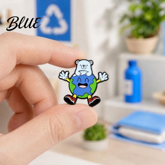 Environmental Awareness Pin Earth Enamel Lapel Pin Protecting The Metal