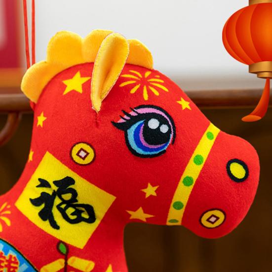 Horse Plush Toy Lifelike Stuffed Doll National Style Bag Pendant Soft Horse Stuffed Animal Keychian Year of The Horse Decoration