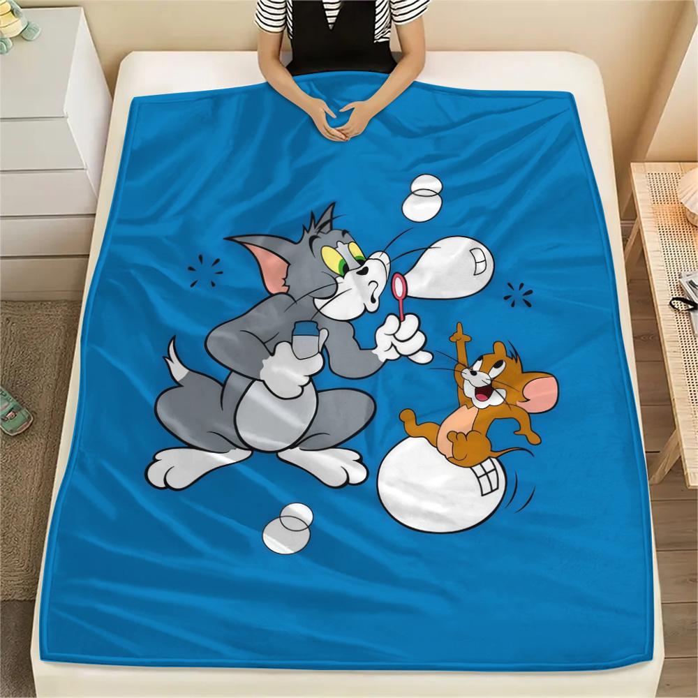 Tom and Jerry2 Flannel Blanket, High quality Comfortable for All Seasons, Home Decor, Warmth and Comfort