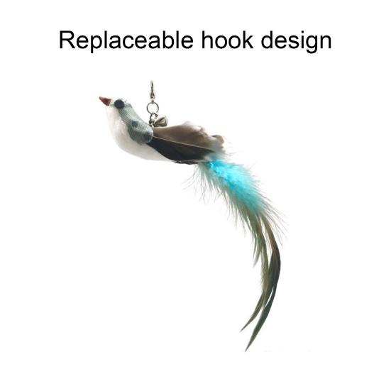 Cat Feather Toy Simulation Bird Stress Relief Portable Cat Feather Chasing Toy Refills