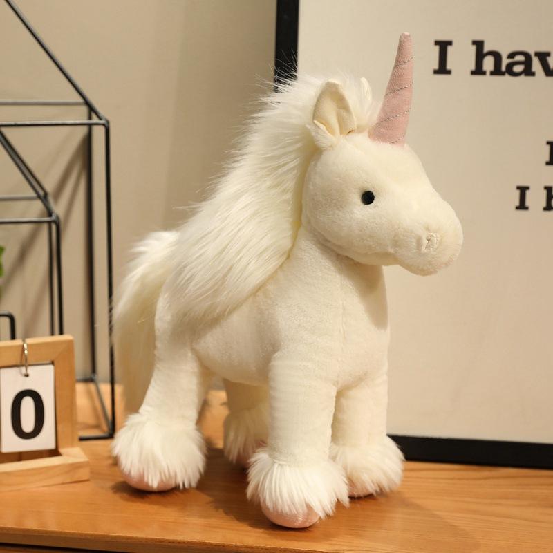 

Starry sky unicorn pony doll simulation plush toy little white horse birthday gift female soothing doll 32cm【0.33kg】