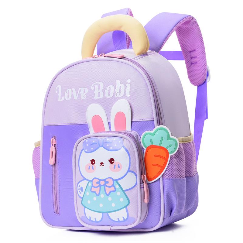 Children's Kindergarten Schoolbag Cute Daughter Small Schoolbag Cartoon Dinosaur White Bunny Boy Backpack
