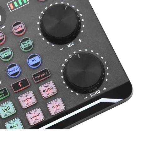 zmart Live Sound Card, Audio Interface, DJ Mixer Effects, Voice Changer, Bluetooth Compatible Mixer for Live Streaming and Singing, Sound Card, Audio