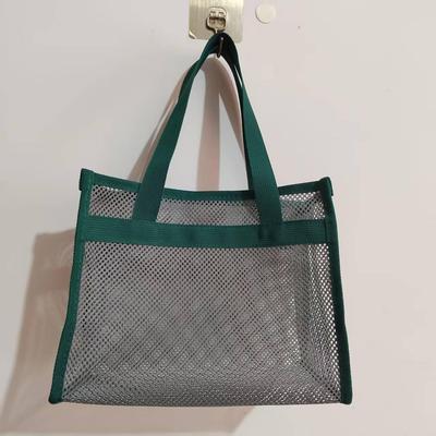 Large Capacity Mesh Tote Bag for Beach, Bathing, and Swimming - Portable, Quick-Drying, and Hollow Design