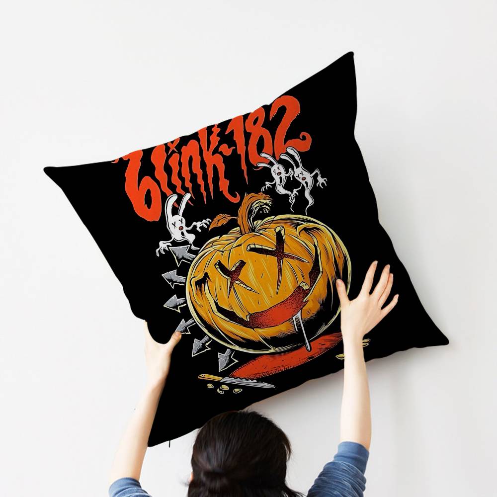 B-Blink 182 Rock Band Cushion Cover Car Throw Pillow Case For Sofa Car Christmas Gift 40X40Cm 45X45Cm