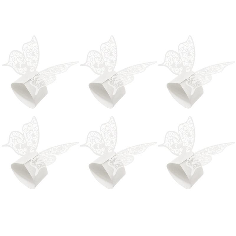 Pack of 12 Butterfly Paper Napkin Rings For Wedding Party Decoration