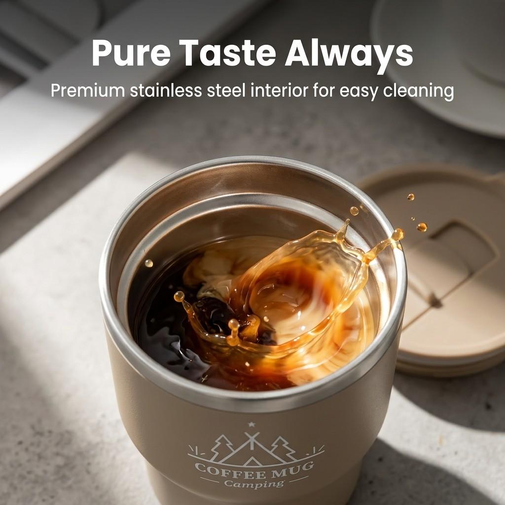 Double-Layer Insulated Coffee Cup With Lid Portable Leak-proof Coffee Mug 304 Stainless Steel Thermal Water Cup For Students