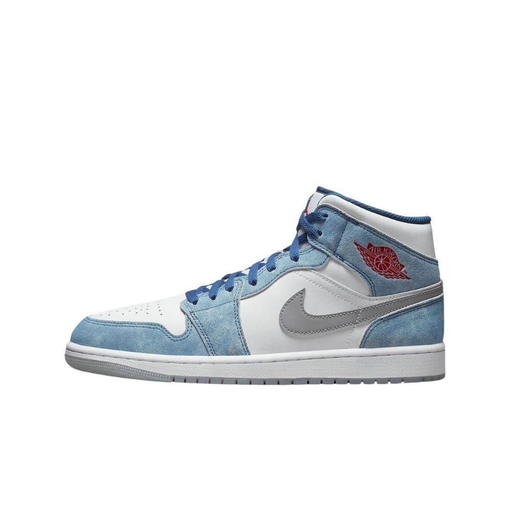 Air Jordan 1 Mid French Blue Fire Red