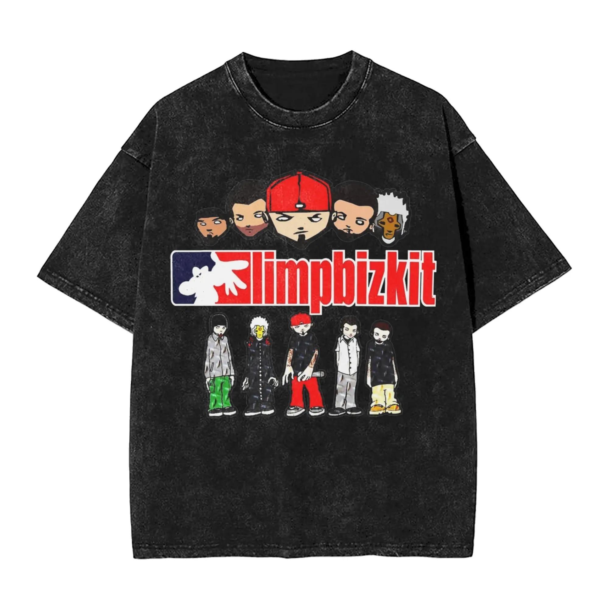

Hot Sale Rap Metal Band Limp Bizkit Graphic Print TShirt Unisex Women Retro Washed Cotton Oversized Streetwear Fashion Summer Tee 2XL