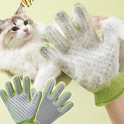 Guanto per Peli di Gatto 2 in 1 Guanti Rimuovi Peli per Animali Domestici Guanto Pettine per Toelettatura Gatti Cani per Animali Domestici Spazzola Massaggiante Pulente Prodotti per Animali Domestici Forniture per Gatti