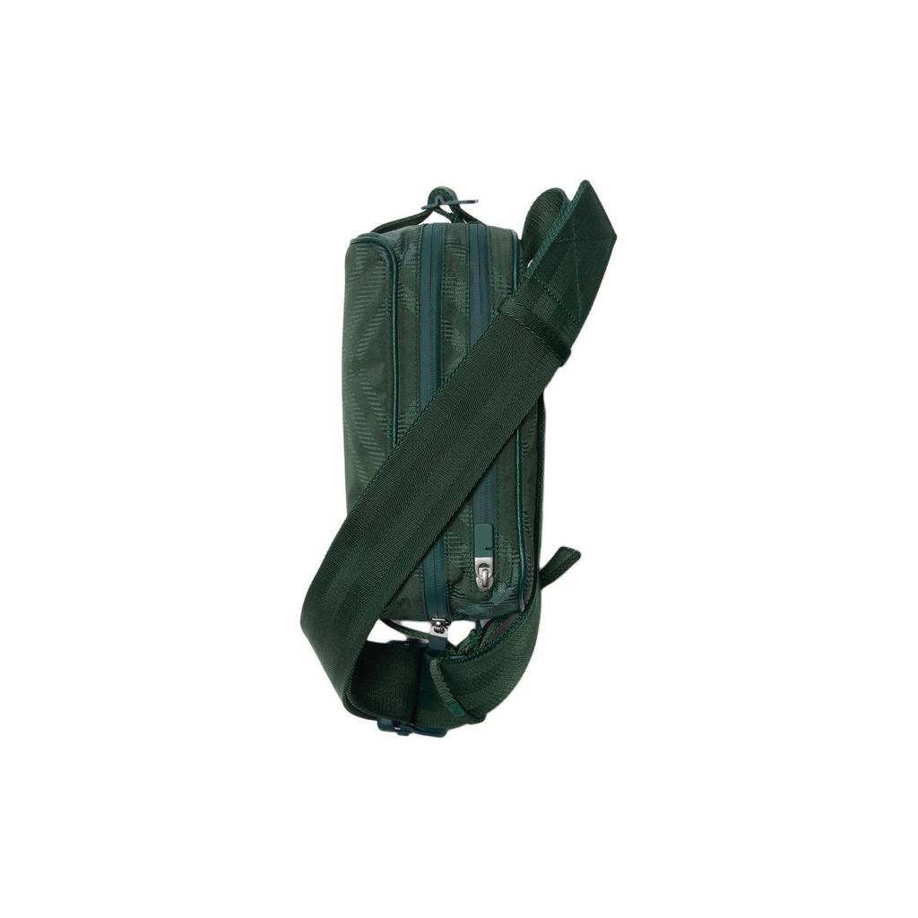 Burberry Dark Green Check Nylon Crossbody Bag With Adjustable Strap For Daily Use