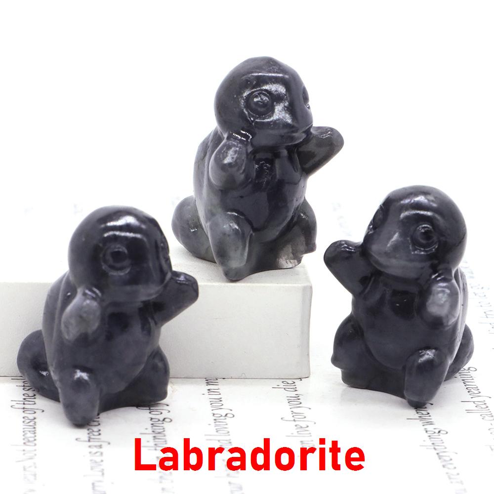 1.2" Cute Cartoon Turtle Figures Natural Stones Carved Anime Statue Healing Crystals Animals Room Ornaments Kids Christmas Gifts