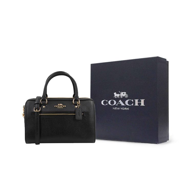 Coach Rowan 27 Chiusura con Cerniera Tracolla Staccabile Borsa Boston Borse da Donna Nero 79946-IMBLK