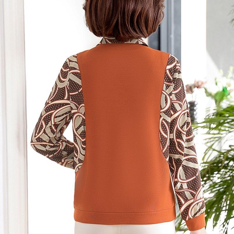 Middle-aged and Elderly Women's Style Tops Bottoming Shirts Women's Long-sleeved Shirts Spring and Autumn New Pullovers