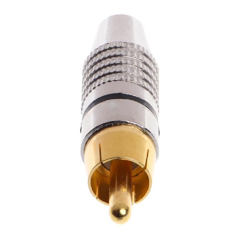 For RCA Male Connector Set of 10 Gold Plated for Audio and Video Needs