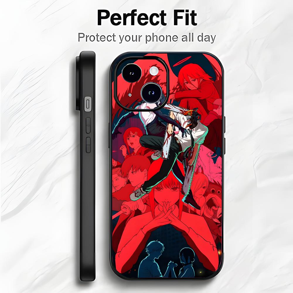 Classic Japanese Anime C-Chainsaw Man Phone Case Phone Case Soft Packaging Lightweight For iPhone17 16 15 14 13ProMax