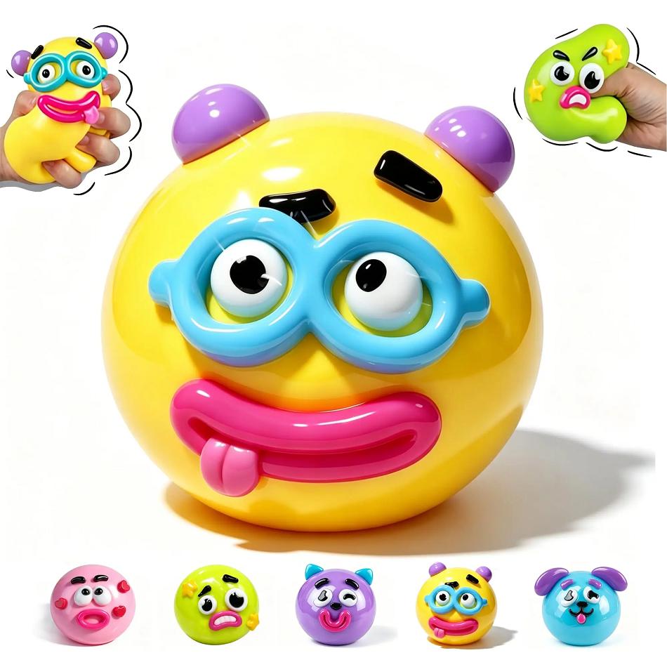 Smushers Curiosities Dog Face Swap Squishy Toy Squeeze Toys Stress Relief Relaxing Sensory Decompression DIY Toys Gift