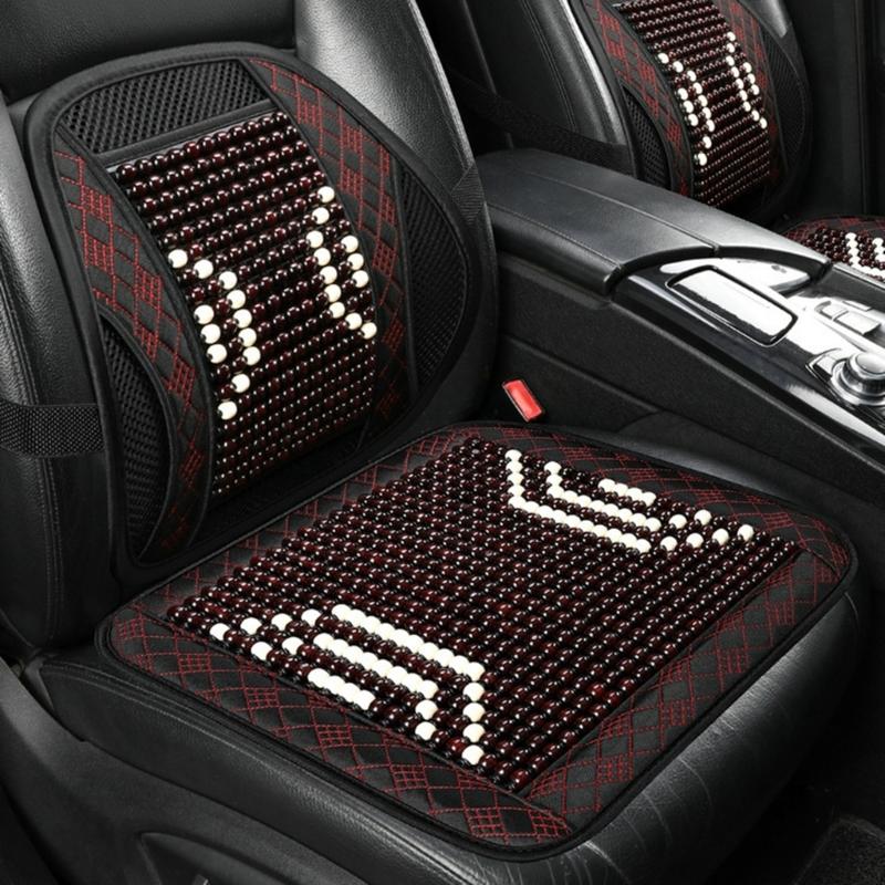 Universal Vehicle Chair Ventilated Cooling Seat Pad Cushion Beaded Comfort Seat Cover Lumbar Back Brace Support Cushion
