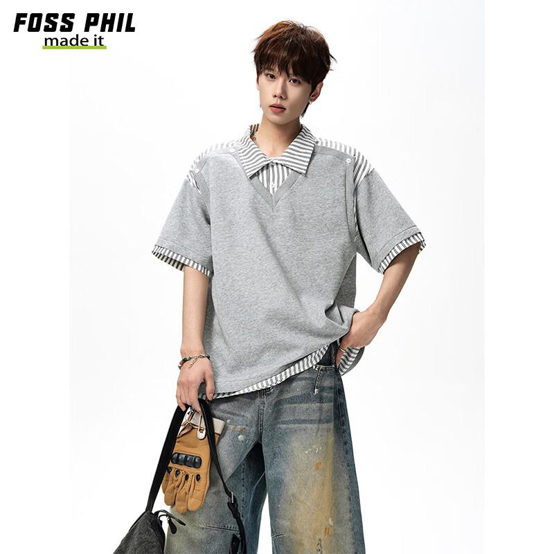 Foss Phil Men's Faux Two-Piece Polo T-Shirt DT6238