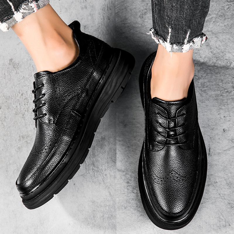 Fashion Genuine leather men's shoes Minimalist gentleman's comfortable style Daily Business Office High quality wedding shoes Groom