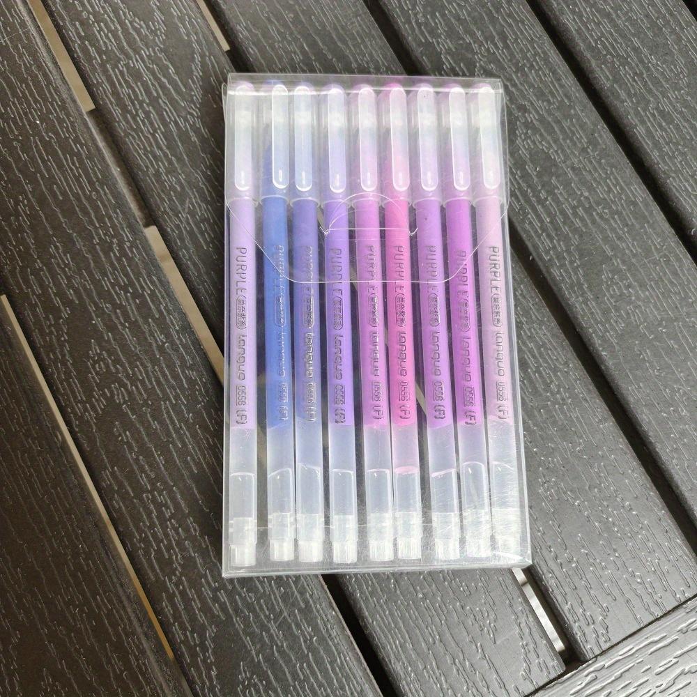 9-Color Gel Pen Set - Large Capacity Fluorescent Markers for Journaling, Note Taking, Drawing & Office Supplies