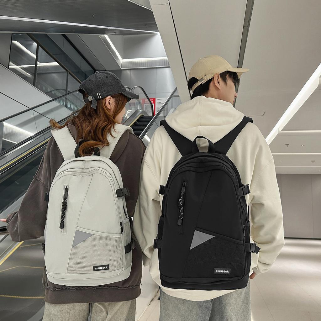 School bag new high-end backpack, large capacity for junior high and college students, simple and versatile casual travel backpack