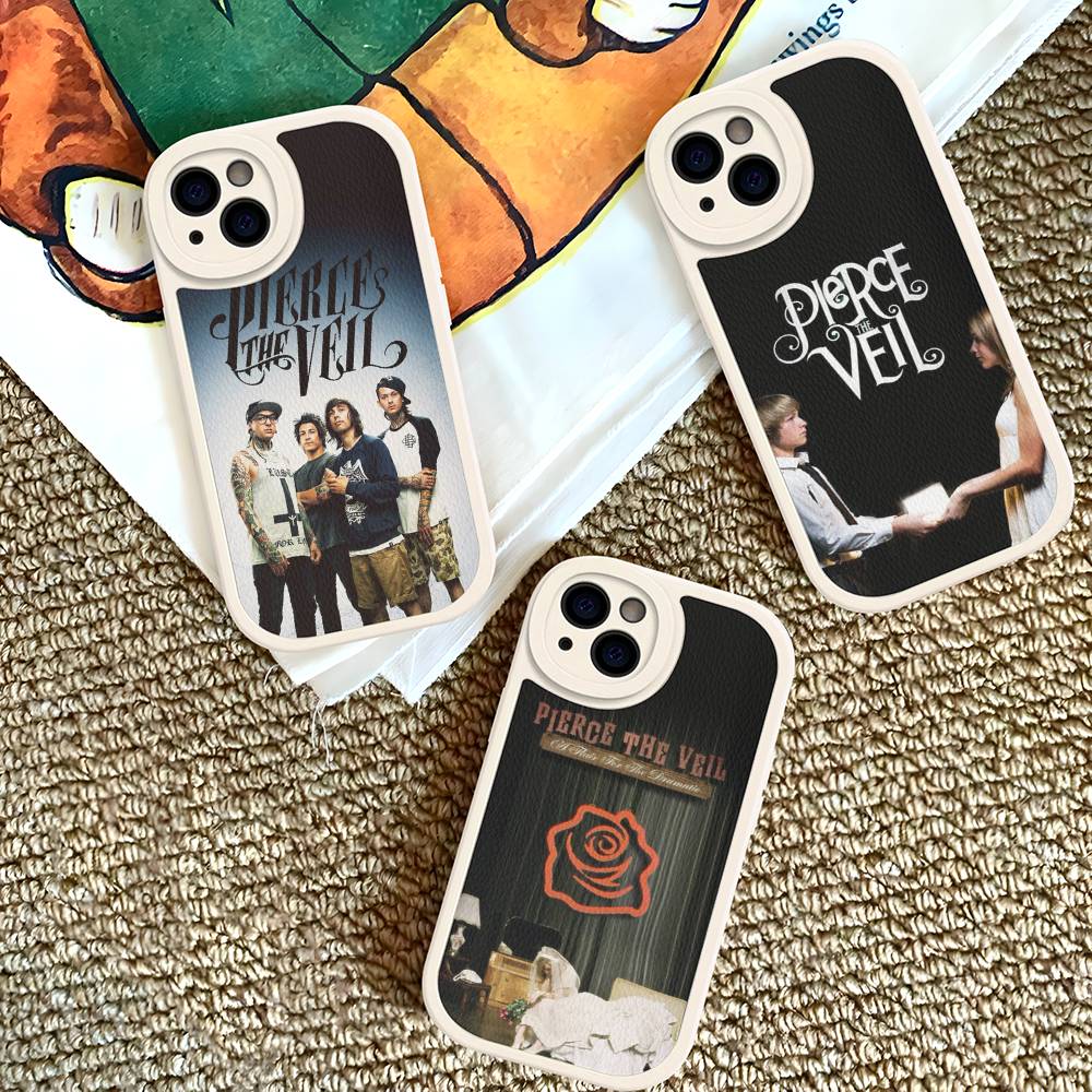 Custodia per Telefono P-Pierce The Veil Band per iPhone 16 15 14 13 12 11 Pro Max Plus Copertura in Pelle Antiurto