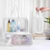 Transparent PVC Makeup Bag: Wet/Dry Separation, Large Capacity, PU Travel Cosmetic Organizer