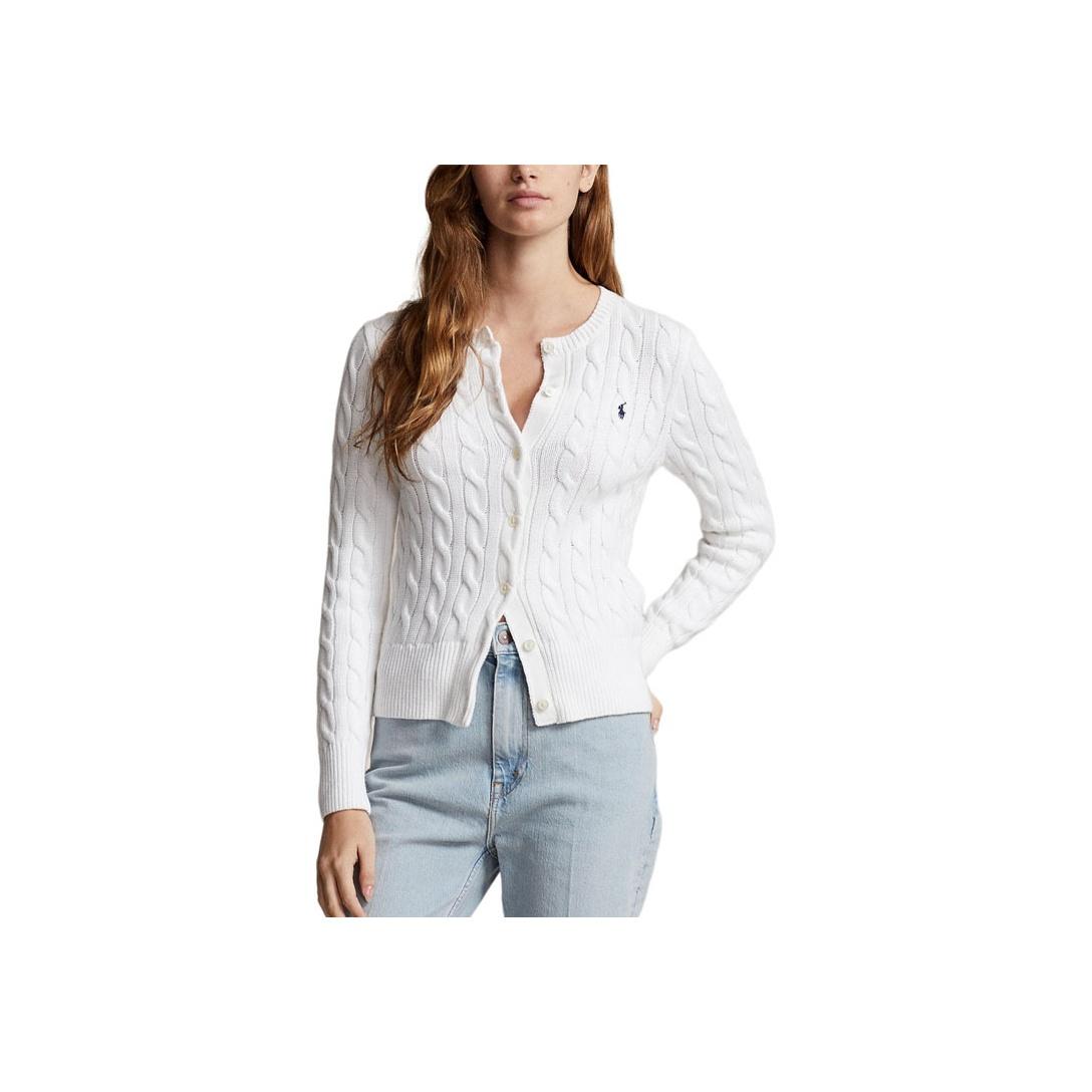 

Polo Ralph Lauren SS23 однотонный вышитый вязаный свитер женский свитер белый 211891643-001 S