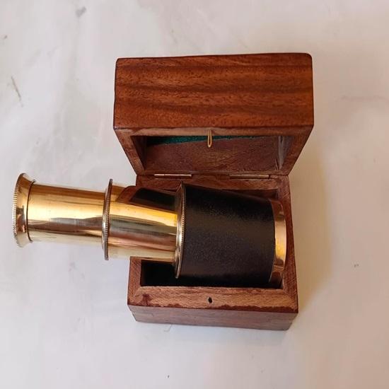 Brass 15.24 cm Telescope with Beautiful Rose Wood Box Reflecting Telescope Handed  for Navigation Pocket Nautical Telescope