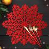 1-20PCS Solid Color Snowflake PVC Table Mat Hollow Placemat Heat Resistant Insulation Coaster Pads Bowl Christmas Home Decor