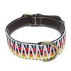 New Luxury Retro Knitted Embroidered Leather Dog Collar Soft and Adjustable Cowhide Dog Collar
