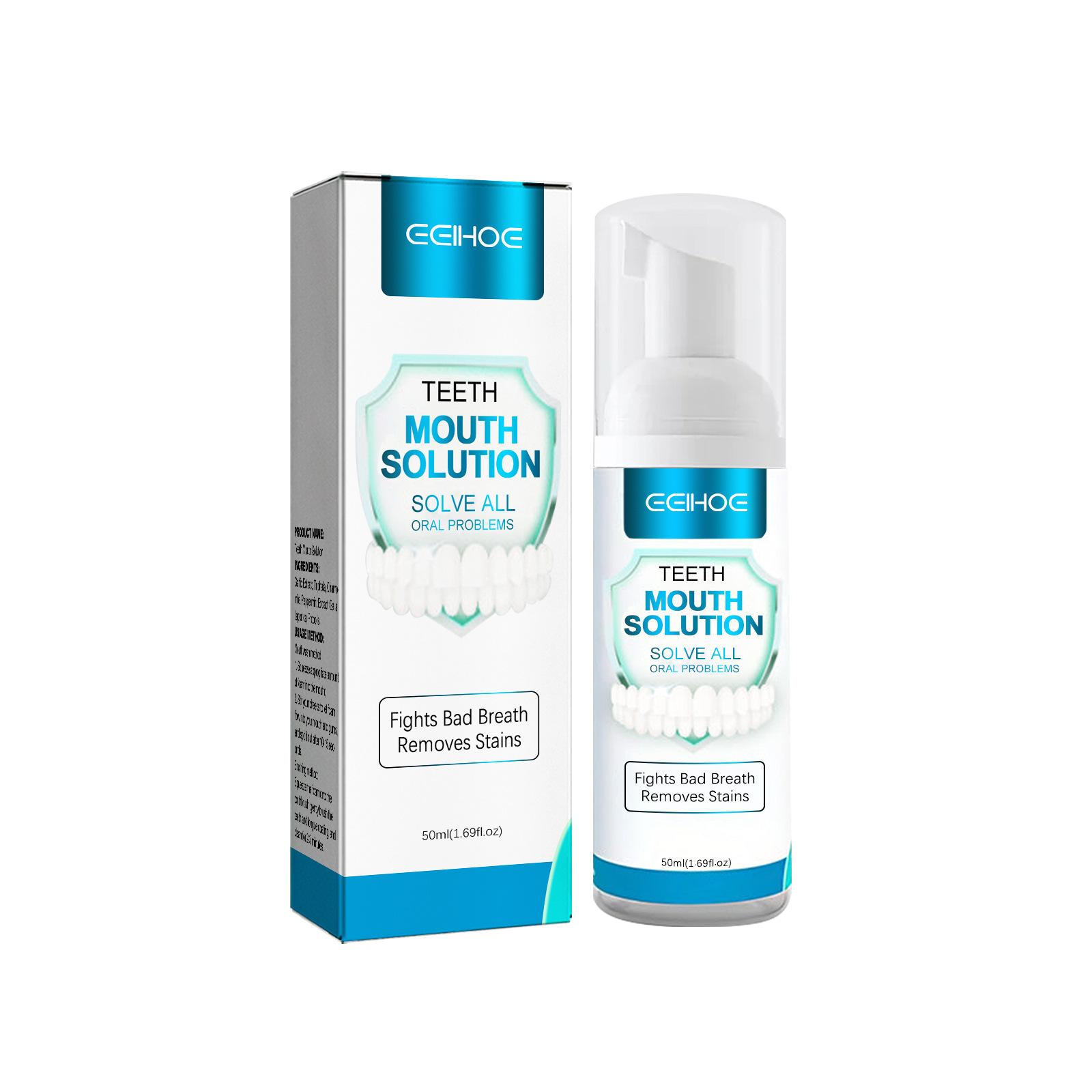 

EELHOE 50 мл мусс для отбеливания зубов для удаления пятен на зубах, зубная паста, корректор для зубов, усилитель отбеливания зубов, пенящаяся зубная паста 50ml