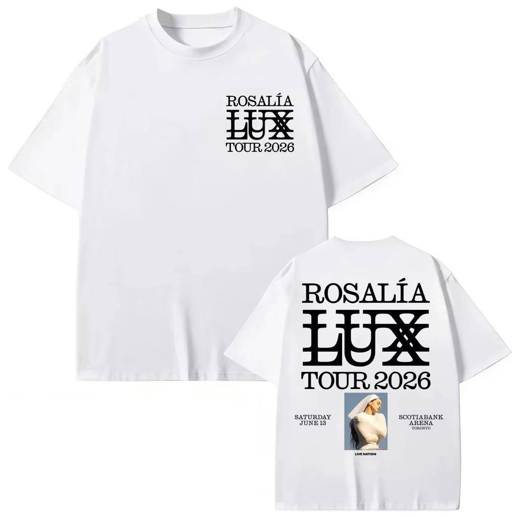 Cantante Rosalia LUX Tour 2026 Magliette Uomo Donna Abbigliamento Alta Qualità Moda Magliette Estive Casual Larghe Manica Corta Maglietta