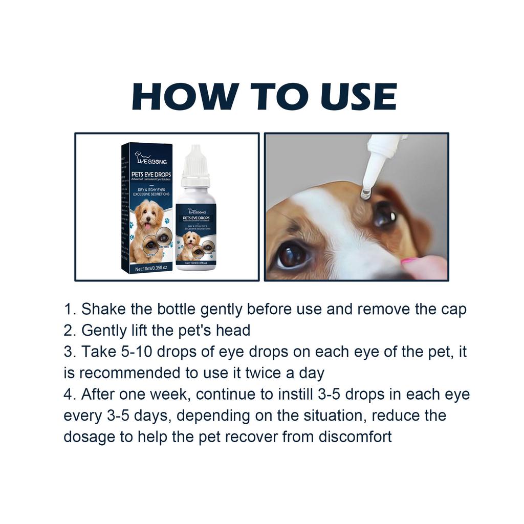 Pet Eye Drops for Cats and Dogs - Remove Tear Stains, Relieve Eye Itching, and Cleanse Eyes