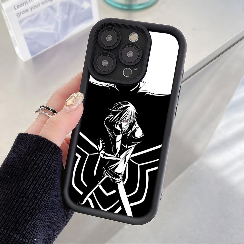 Anime Lelouch Phone Case for iPhone 17 16 15 14 13 12 11 Air Pro Max Plus Black Soft TPU Shockproof Cover