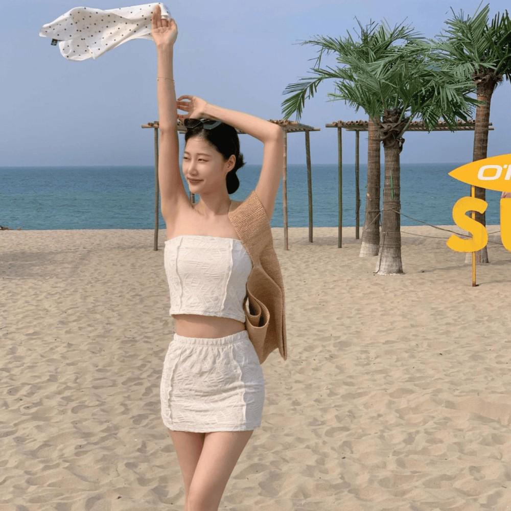 2025 European & American Women's Sexy Three-Piece Skirted Bikini Set