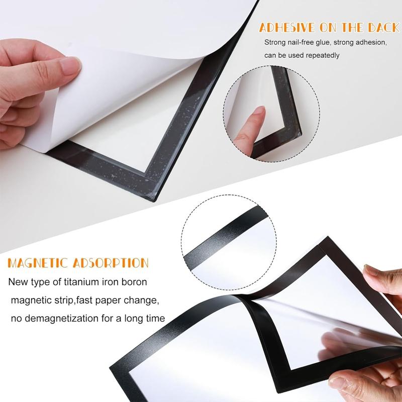 A4 Magnetischer Fotorahmen Magnetische Präsentationswand Selbstklebend Weiche Bilderrahmen Dokument Leinwandgemälde Schaufenster