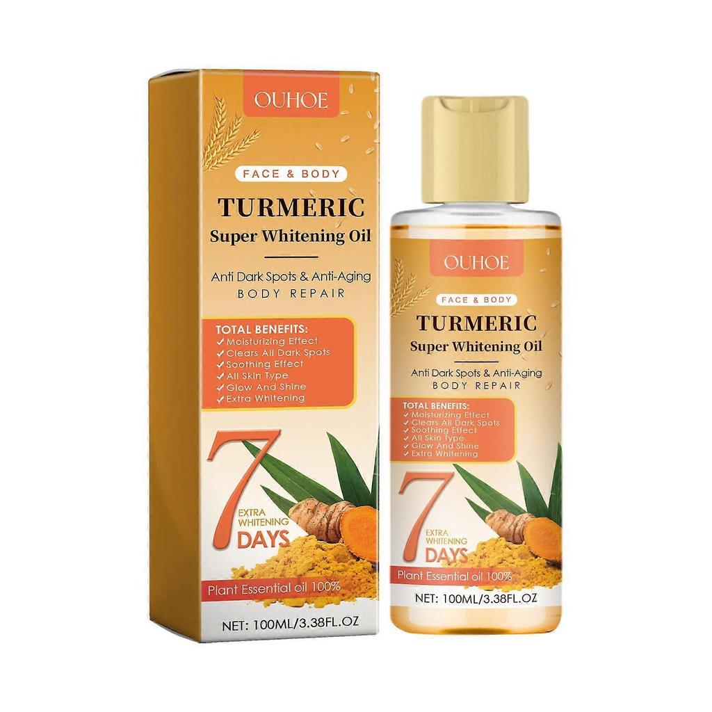 Ouhoe Turmeric Whitening Skin Care Oil Repairs The Skin Barrier, Making It Soft, Firm, Brightens And Lightens Dark Joints