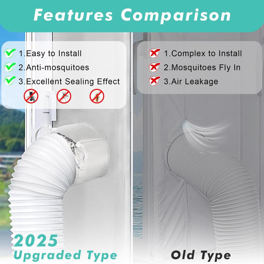 Air Conditioner Dryer Window Vent Sealing Kit Air Conditioner Vent Sealing Cloth Kit for Home Dorm Apartment Rental Hotel