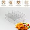 2-Layers Air Fryer Rack Stainless Steel Stackable Grid Grilling Rack Basket for 5-6.8QT Air Fryer Oven Steamer Cooking BBQ Tool