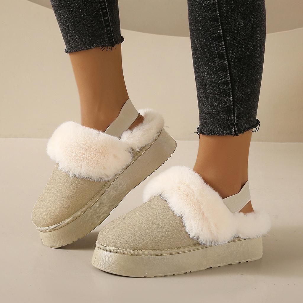 Winter New Round Toe Comfortable and Warm Casual Snow Boots Fashionable Thick Soled Shallow Mouth Midsole Boots for Women