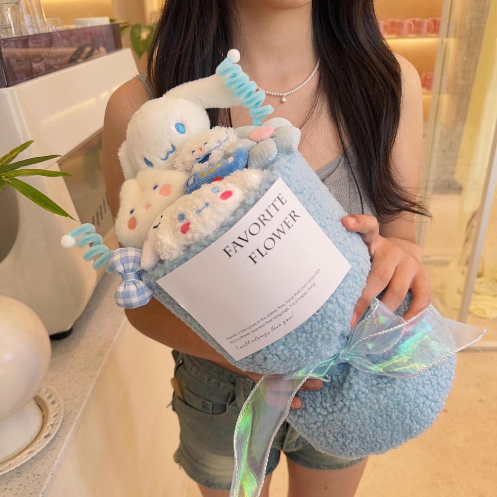 Sanrio Cartoon Plush Doll Bouquet - Perfect Christmas or Birthday Gift for Girlfriend or Best Friend