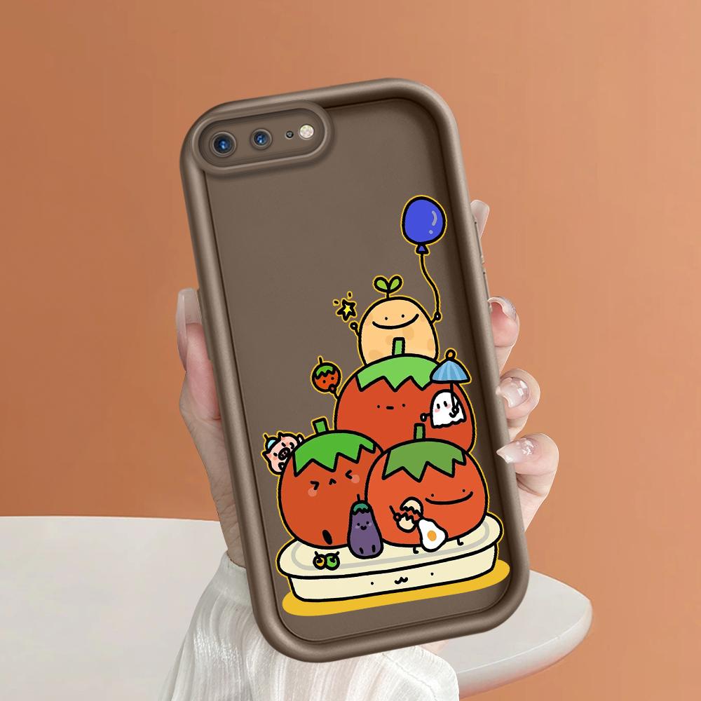 Cute Cartoon Vegetables Tomatoes Phone Case for iPhone Samsung Galaxy Xiaomi Redmi POCO HUAWEI Honor Shockproof Rubber Soft Flexible Cover Casing