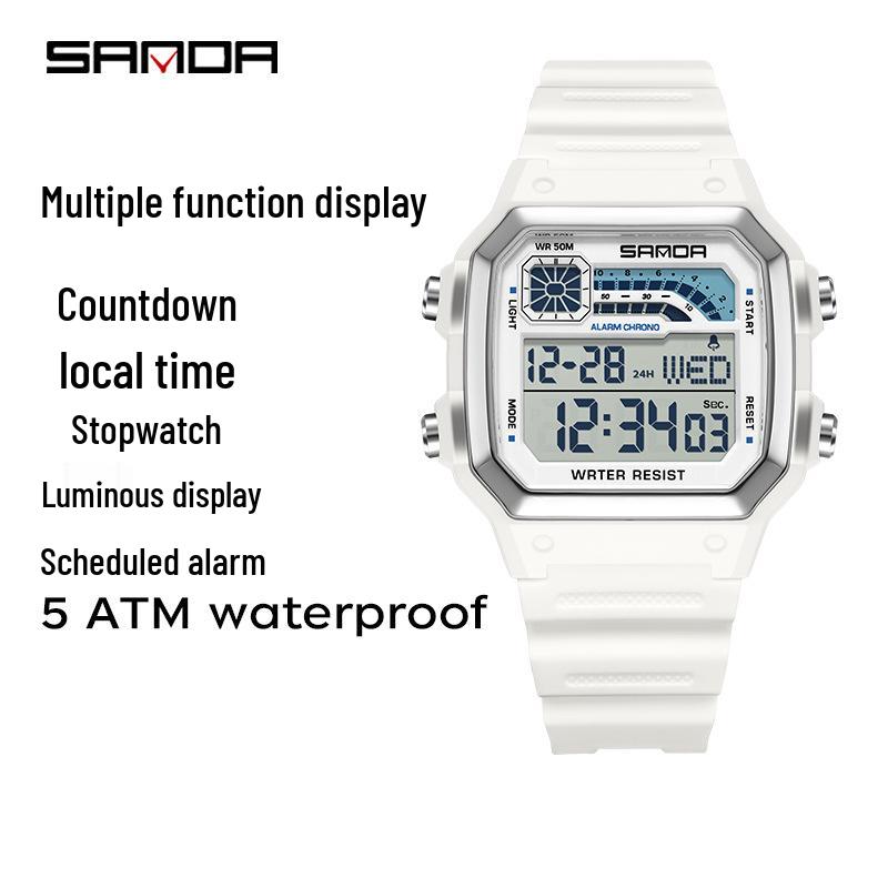 Sanda Southeast Asia Luminous Waterproof Multi-functional Square Sports Watch