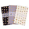 Iroha Gold Tenugui Hand Set of Uncut Mame-shibori (Tenugui Towels) 3, (Ink Black/Gray/Light Natural)