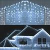 Weihnachtsgirlande LED-Vorhang Eiszapfenlichter Lichterkette LED-Licht Tropfen 0,7m Wasserfall Außenbereich Garten Straße Dachvorsprung Dekoration