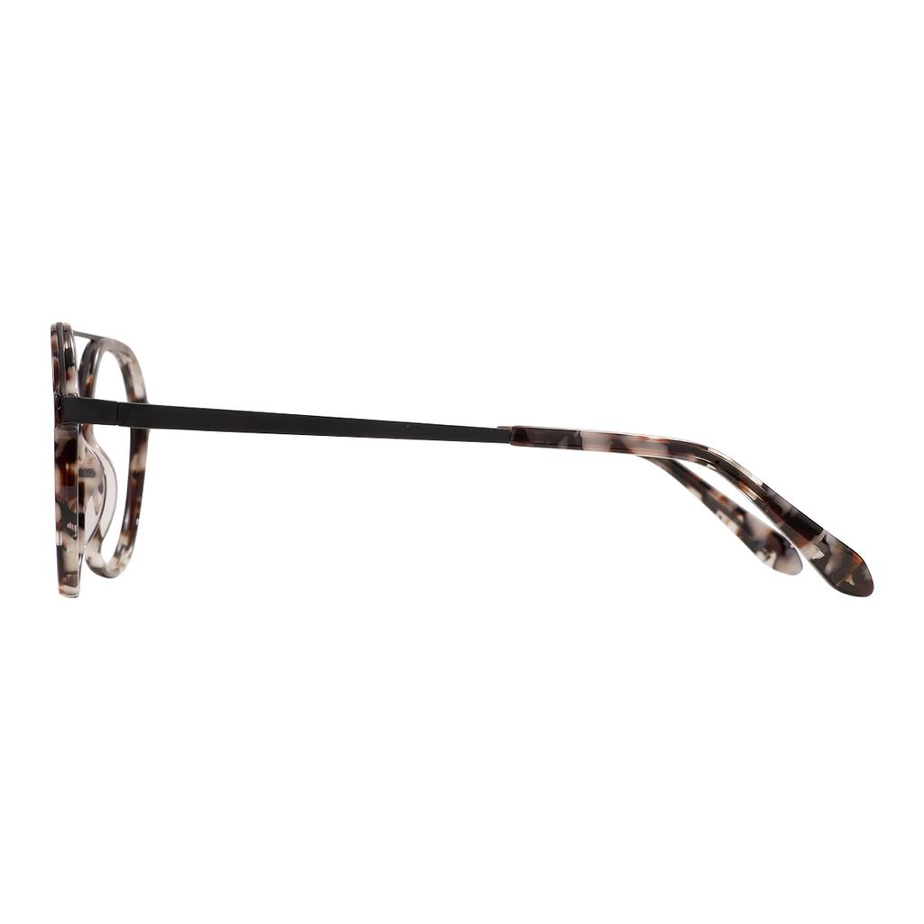 Acetate Unisex Round Double Bridge Tortoiseshell Glasses Frame Full Rim Big Spectacle With Spring Hinge For Prescription Lenses